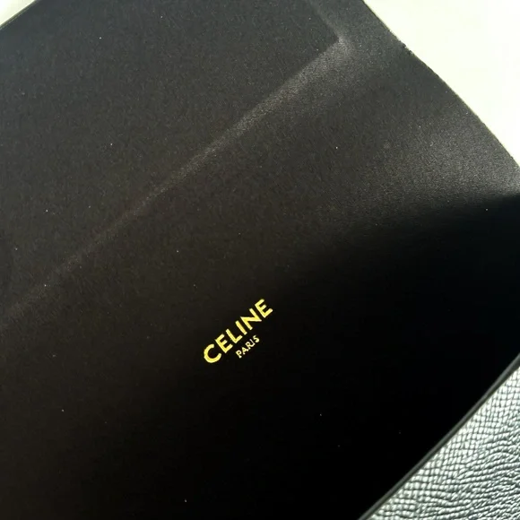 Celine Sunglasses Eyeglasses Medium Soft Black Leather Case W/Box - Picture 6 of 6